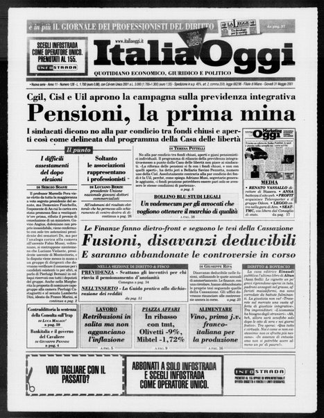 Italia oggi : quotidiano di economia finanza e politica